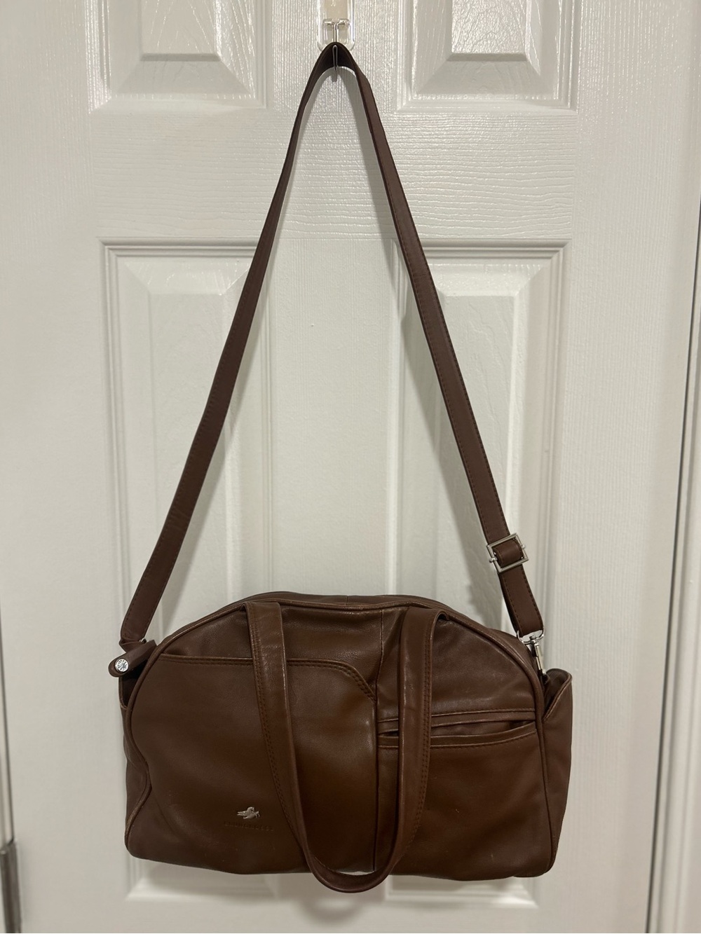 Bruno Rossi Brown Italian Leather Shoulder Bag Cross Body Handbag Purse